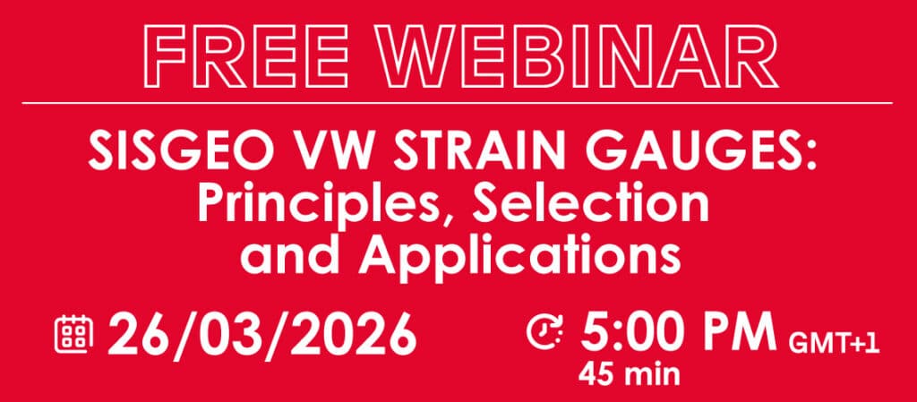 SISGEO FREE WEBINAR – Vibrating Wire Strain Gauges: Principles, Selection and Applications